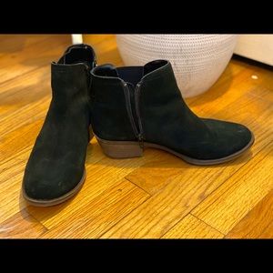 Black suede booties size 7
